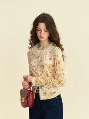 Savannah Round Neck Lace Collar Floral Blouse
