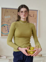 Amanda Ruffle Collar 100% Wool Sweater