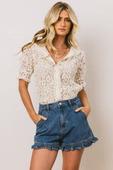 Mari Lace Blouse in Cream