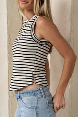 Zia Striped Tank in Black