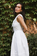 Louie Collared Midi Dress in White