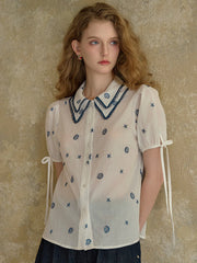 Amaya Double Collar Stars Blouse