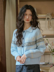 Nyra Peter Pan Collar Clash Print Cardigan