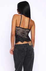 You Came Back Lace Top Black