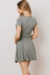 Erin Cap Sleeve Mini Dress in Sage