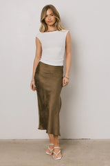 Leia Cap Sleeve Basic Top in Cream