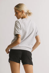 Pauly Short Sleeve Top in Heather Grey