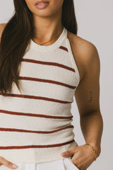 Kamari Striped Tank Top in Marsala