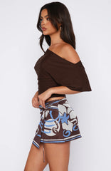 Tropic Temptations Mini Skirt Cocoa Symphony