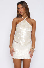 Forgiven Aura Shell Mini Skirt White