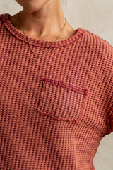 Amaya Knit Tee in Brick