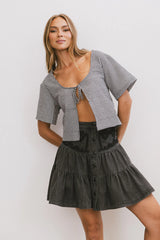 Ember Gingham Top in Black