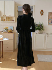 Ariah V-Neck Lace Velvet Dress