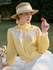 Zahara Stand Collar 100% Cotton Blouse