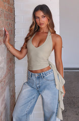 Sunset Soiree Halter Top Moss