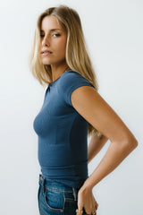 Leslie Cutout Top in Navy