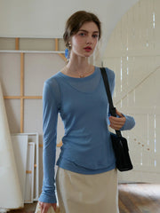 Teagan Round Neck Lyocell Wool Top