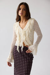 Joy Ruffle Top in Ivory