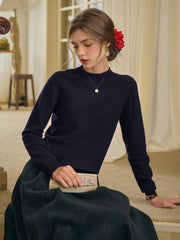 Kamari Mock Neck 100% Wool Slim Fit Knit Sweater