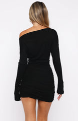 Close To You Long Sleeve Mini Dress Black