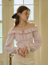 Emmeline Retro V-Neck Trim Contrasting Blouse