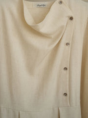 Kora Round Neck Blet Linen Dress