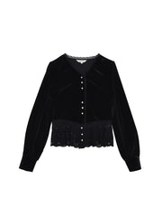 Theodora V-Neck Hollow Blouse