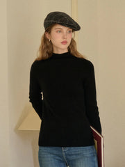 Abby Mock Neck Ribbed Sweater