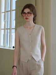 Max V-Neck 100% Ramie Vest