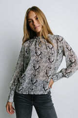 Camille Sheer Blouse in Snake