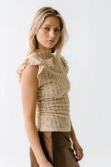Lue Sheer Top in Taupe