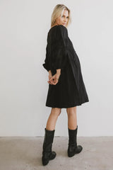 Serendipity Embroidered Midi Dress in Black