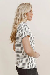 Christopher Striped Tee in Black