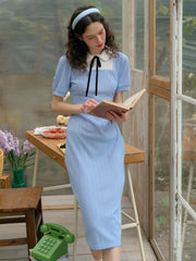 Marlee Bow Peter Pan Collar Contrast Dress