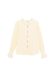 Kaiya Ruffle Collar 100% Cotton Blouse