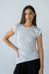Johny Asymmetrical Top in Grey