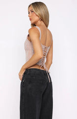 Tender Shadows Embellished Top Nude