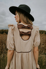 Berlin Corduroy Baby Doll Midi Dress in Taupe