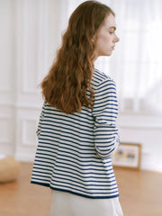 Dakota Round Neck Striped Knitted Jacket