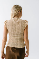 Lue Sheer Top in Taupe