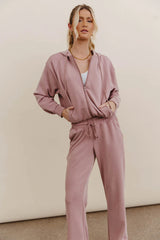 Balance Zip Up Hoodie in Mauve