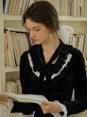 Zinnia Ruffled Collar Contrasting Top