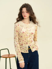 Savannah Round Neck Lace Collar Floral Blouse