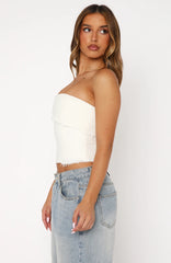 On The Outside Strapless Bustier Off White