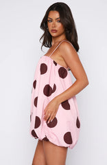 Gravity Lost Mini Dress Pink Polka Dot
