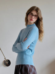 Abby Mock Neck Ribbed Sweater