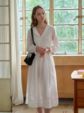 Jenna V-Neck 100% Cotton White Dress