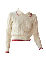 Eloise Peter Pan Collar Ribbed Wool Sweater