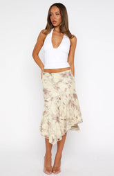 Summer In Bali Midi Skirt Golden Dusk
