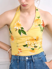 Leslie Chiffon Print Halter Top